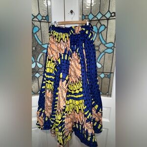 Handmade African Print Midi Skirt | Free Size M–L | Elastic Waist